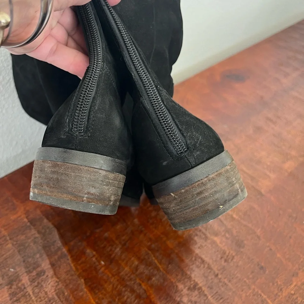 Sole Society Suede leather knee high Andie black boots goth cottagecore sz 8.5